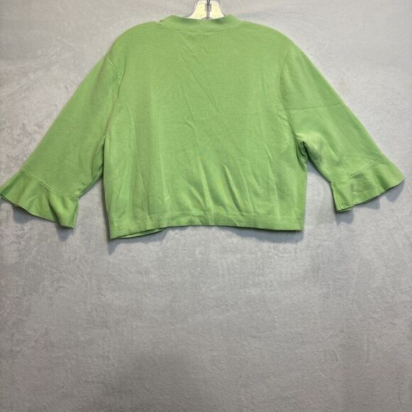 Talbots Women's Open Front Cropped Cardigan Sweater 3/4 Sleeve Flare Size XL NWT - Picture 9 of 16